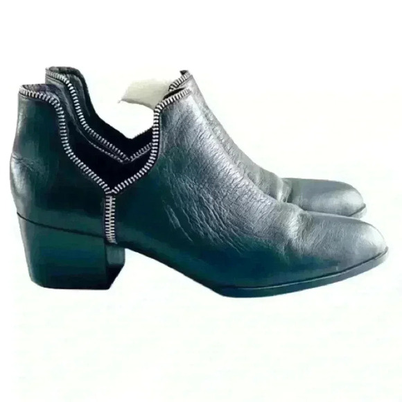SENSO BLACK ANKLE POINTY LEATHER BLOCK HEEL  BOOTIES MADE IN ITALY SIZE 38 - Picture 12 of 12